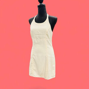 Le Lis Cream Sheath Pencil Halter Dress Medium NEW